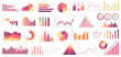 © GN.STUDIO - Set of various colorful business charts and graphs in modern flat design on a white background. Concept of data visualization and analytics. Vector illustration