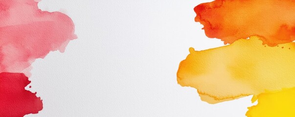 Poster - Digital watercolor painting abstract background idea. A vibrant watercolor background with splashes of red, orange, and yellow hues.