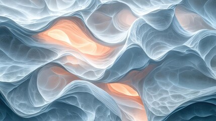 Poster - Minimalist graphic design abstract background concept. Abstract waves with soft colors creating a calming visual experience.