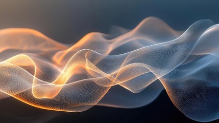 Poster - Minimalist graphic design abstract background concept. Abstract flow of light waves in soft colors creating a dynamic and ethereal atmosphere.