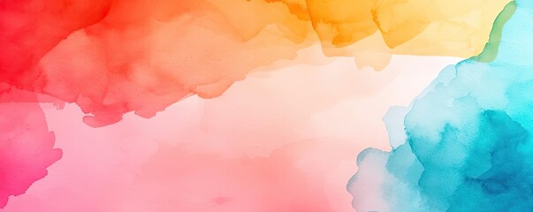Poster - Digital watercolor painting abstract background idea. Colorful abstract watercolor background with vibrant hues and soft textures.