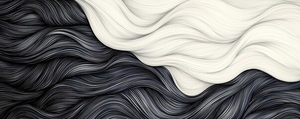 Poster - Ink illustration abstract background concept. Abstract illustration featuring flowing lines in black and white tones.