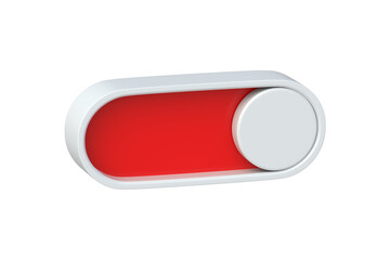 Wall Mural - red modern toggle switch isolated on white background. 3d render