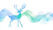 © AnyPic289 - Watercolor silhouette of deer in soft gradient hues
