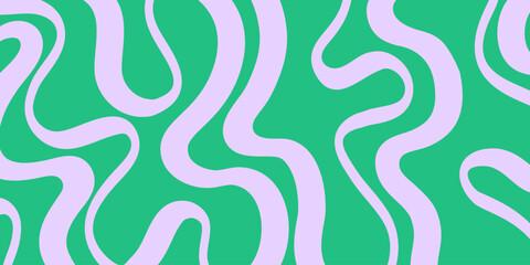Aufkleber - Cool Abstract Psychedelic Groovy Pattern Art. Y2k Trippy Texture Vector Design. Wavy Background.