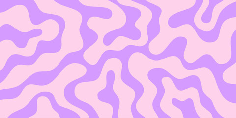 Aufkleber - Cool Abstract Psychedelic Groovy Pattern Art. Y2k Trippy Texture Vector Design. Wavy Background.