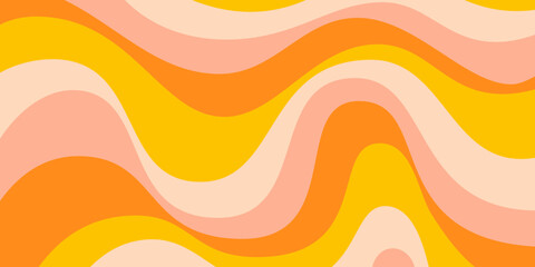 Aufkleber - Cool Abstract Psychedelic Groovy Pattern Art. Y2k Trippy Texture Vector Design. Wavy Background.
