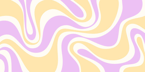 Aufkleber - Cool Abstract Psychedelic Groovy Pattern Art. Y2k Trippy Texture Vector Design. Wavy Background.
