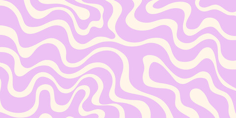 Aufkleber - Cool Abstract Psychedelic Groovy Pattern Art. Y2k Trippy Texture Vector Design. Wavy Background.