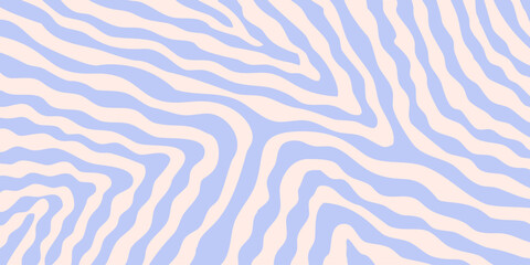 Poster - Cool Abstract Psychedelic Groovy Pattern Art. Y2k Trippy Texture Vector Design. Wavy Background.