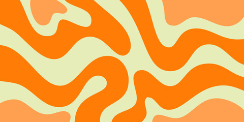 Aufkleber - Cool Abstract Psychedelic Groovy Pattern Art. Y2k Trippy Texture Vector Design. Wavy Background.