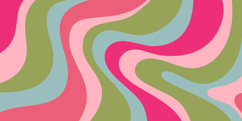 Wall Mural - cool y2k abstract colorful wavy texture vector design art. groovy psychedelic rainbow pattern. tripp