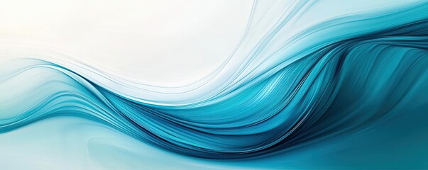 Poster - Waterscape abstract background idea. Soft blue waves create a calming and soothing abstract background for design.