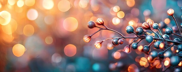 Poster - Vibrant color art abstract background concept. A close-up of vibrant berries and bokeh background, creating a dreamy atmosphere.