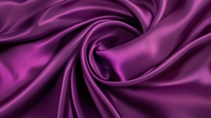 Poster - silk-like flowing fabric in electric purple and magenta, dynamic wave-like movement with smooth surfaces reflecting gentle light, abstract and futuristic style, concept of interior design, fashion
