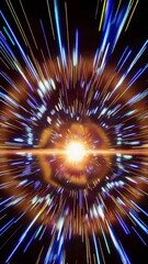 Wall Mural - energetic burst of vibrant light trails illustrating dynamic motion and bright radiance