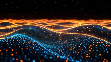 Poster - Beautiful wave of light flowing gracefully with radiant colors and shimmering effects creating a dreamlike atmosphere