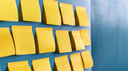 Poster - Colorful sticky notes displayed on a wall highlighting creative ideas and organizational skills in a collaborative workspace