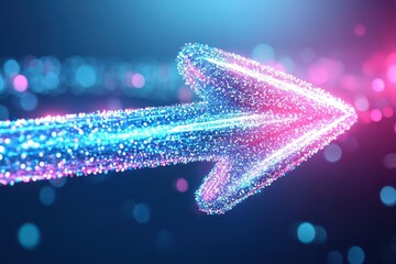 Aufkleber - A glowing arrow pointing forward with a bright light effect creating a sense of direction and purpose