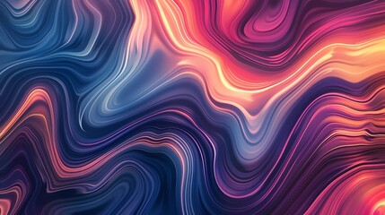 Wall Mural - Abstract background with swirling, flowing, and transparent lines of blue, pink, and orange.