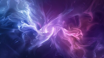 Wall Mural - An abstract background with swirling, flowing, and transparent lines of blue and purple.