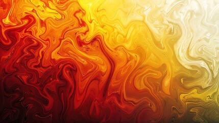 A liquid abstract pattern with swirling shades of red, orange, and yellow.