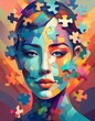 © Stefan Schurr - human face falling apart like a puzzle, symbolizing mental health concepts