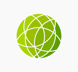 Wall Mural - green globe circle symbol. eco friendly earth concept. vector illustration.