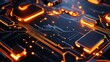 © rajagambar99 - Circuit Board Design with Glowing Orange Lines for Technology Concepts
