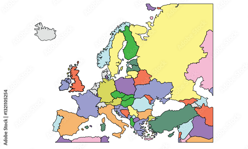 Europe map vector with country borders vector eps.10 for website ...