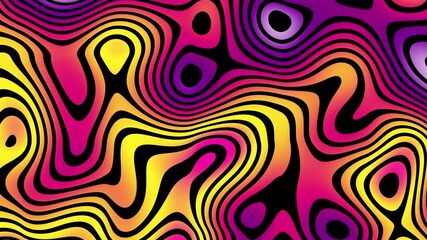 Fototapete - Colorful abstract psychedelic fluid background for summer music festival. Loop VJ background