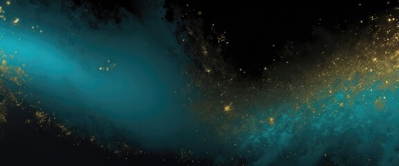 Wall Mural - abstract magic cyan and gold dust beautiful background
