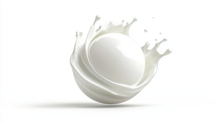Wall Mural - dynamic milk splash photography, a captivating isolated image on clean white background