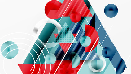 Leinwandbilder - Modern geometric background - overlapping triangles with smooth gradients and semi-transparency