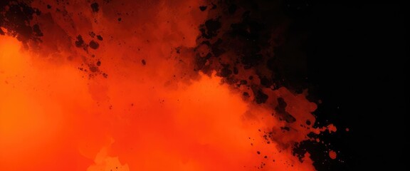 Wall Mural - abstract magic orange dust background over black