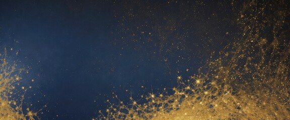 Wall Mural - abstract magic brown, blue, and beautiful golden dust background