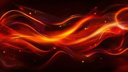Aufkleber - Vibrant fire-inspired backdrop with deep red and orange flames and glowing embers creating an energetic atmosphere for creative projects