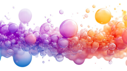 Wall Mural - colorful abstract bubbles in dynamic flowing composition isolated on transparent background