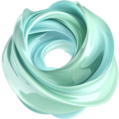 Canvas Print - abstract aqua flowing swirl on transparent background.