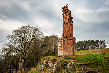 Wall Mural - front view of wallace's statue over tweed valley. the river tweed is 97 miles long from source to es