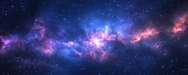 Stunning nebula in the milky way galaxy with bright stars and cosmic colors