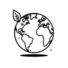 Wall Mural - eco friendly earth icon with leaf outline