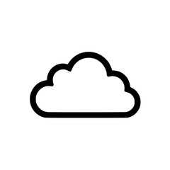 Wall Mural - simple black cloud outline icon isolated on white background