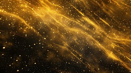 Wall Mural - golden abstract background with shimmering particles and light trails in motion for creative design 
