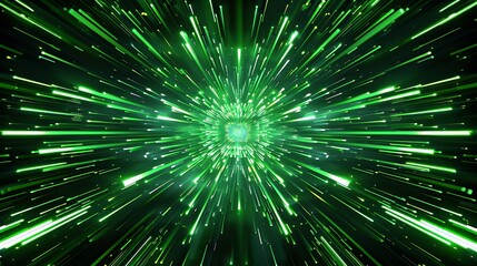 Wall Mural - vibrant green light burst with radiating lines creating a dynamic and energetic background effect