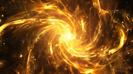 Wall Mural - Vibrant Golden Swirl of Light and Energy Creating an Abstract Cosmic Background for Imaginative Designs