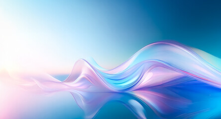 Aufkleber - Smooth waves of blue and purple blend with white highlights, creating an abstract, flowing, and ethereal design with a glossy surface.
