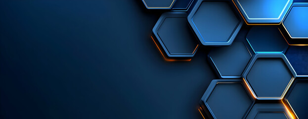 Abstract blue hexagons background