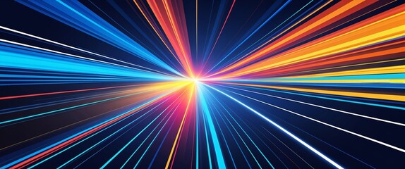 Wall Mural - blue diagonal streaks light rays on colorful dark background motion and energy concept modern and fu