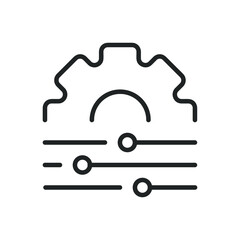 Wall Mural - precessing adjustment thin line icons. editable stroke and perfect pixel on transparent